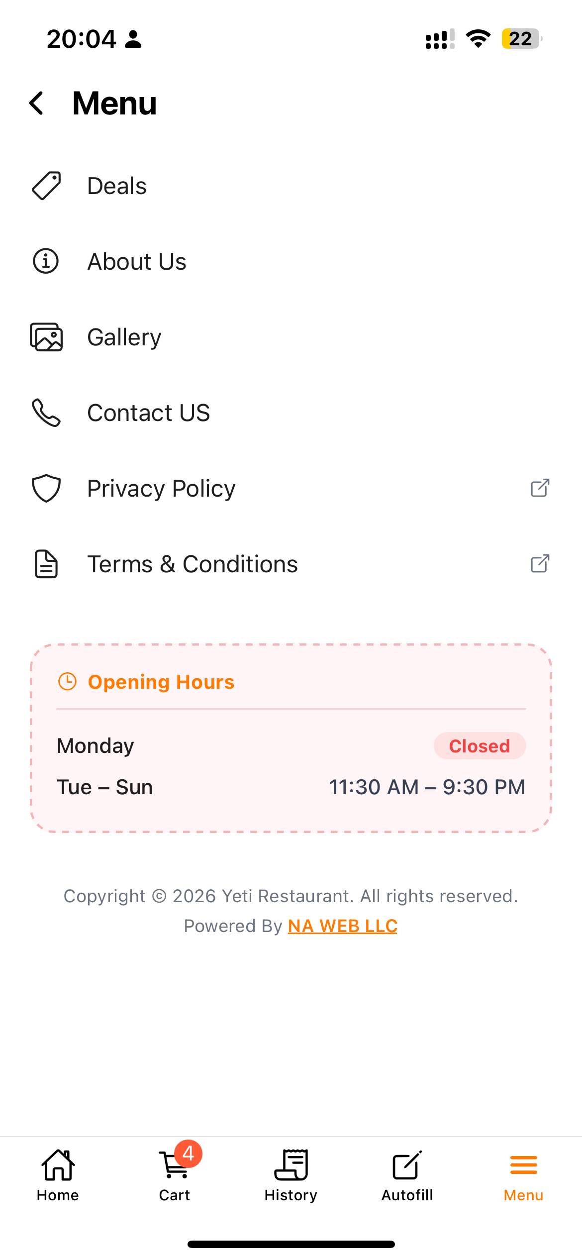 App Menu